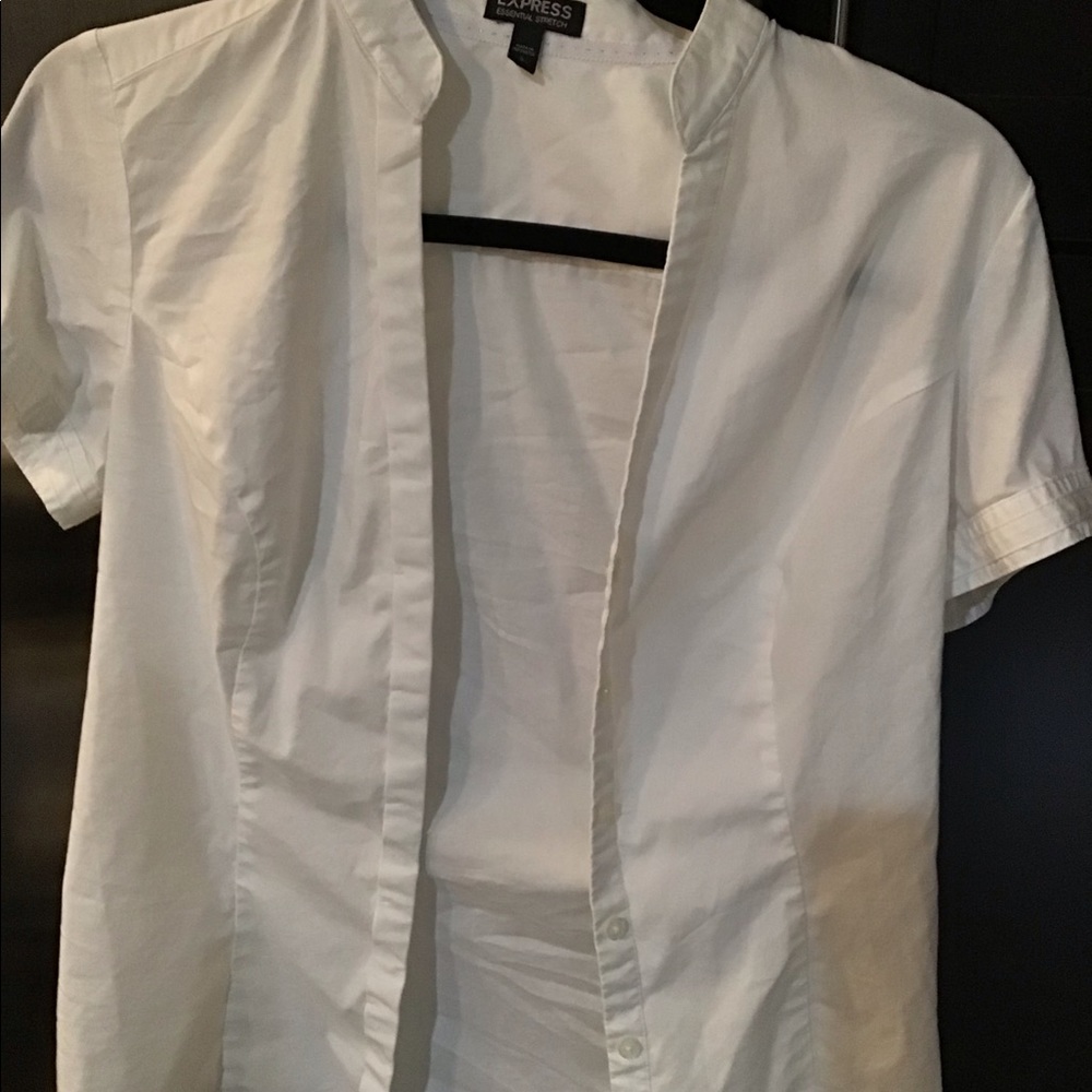 Express white shirt with hidden buttons